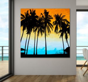Palm Tree Sunset room view